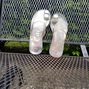 BRAND NEW MICHAEL KORS CLEAR PLASTIC SANDALS